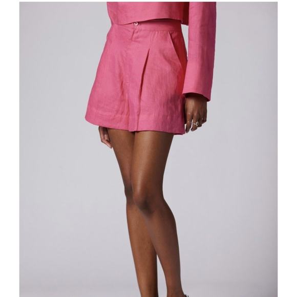 Equipment Sylvette Hot Pink 100% Linen Shorts Size 00 NWT‎ $250 High Rise - Picture 1 of 12
